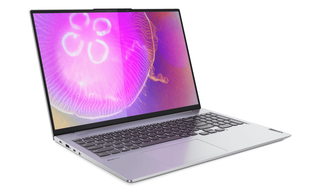 The Yoga Slim 7 Pro shown in Cloud Grey hue